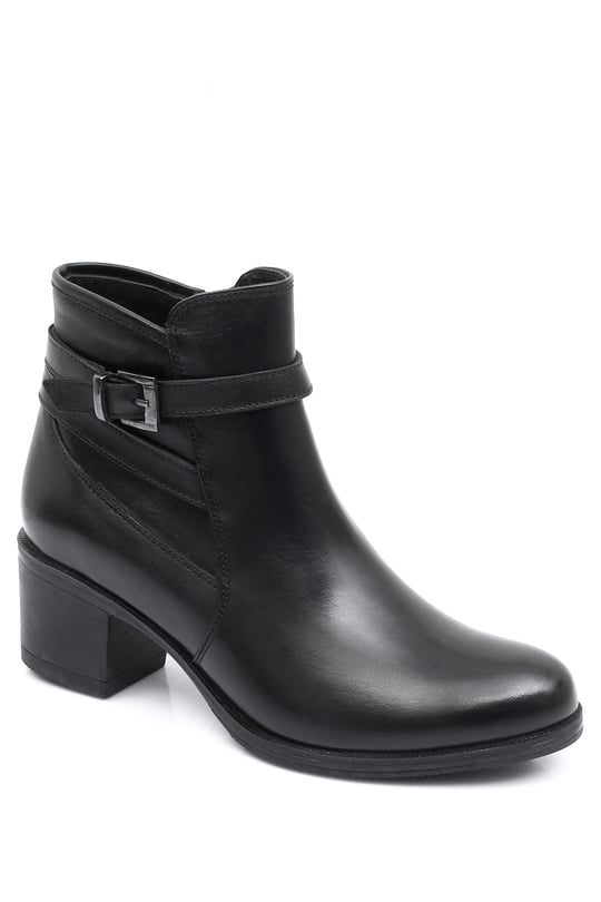 Gönderi® Yuvarlak Burun Hakiki Deri Kadın Bot M1522