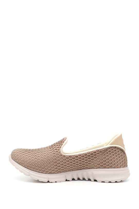 Kadın Bej Triko Memory Foam Tabanlıklı Comfort Sneaker
