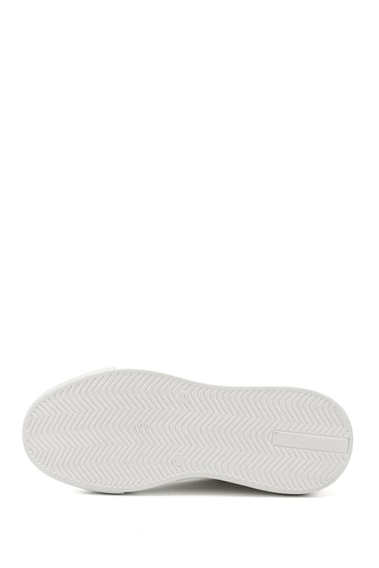 Kadın Beyaz Bağcıklı Dolgu Taban Comfort Sneaker