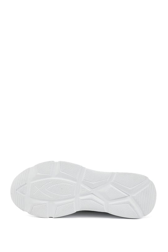 Women's White Lace-Up Wedge Sole Genuine Leather Sneakers