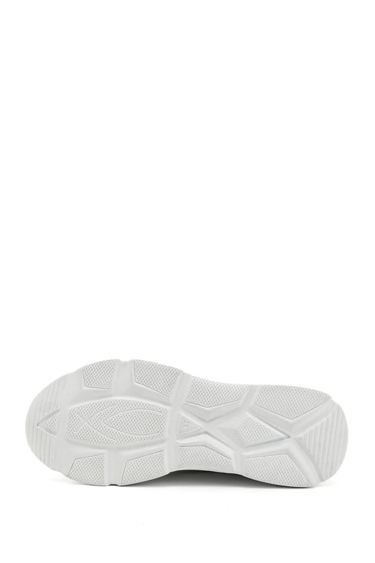 Kadın Beyaz Dolgu Taban Bağcıklı Hakiki Deri Sneaker