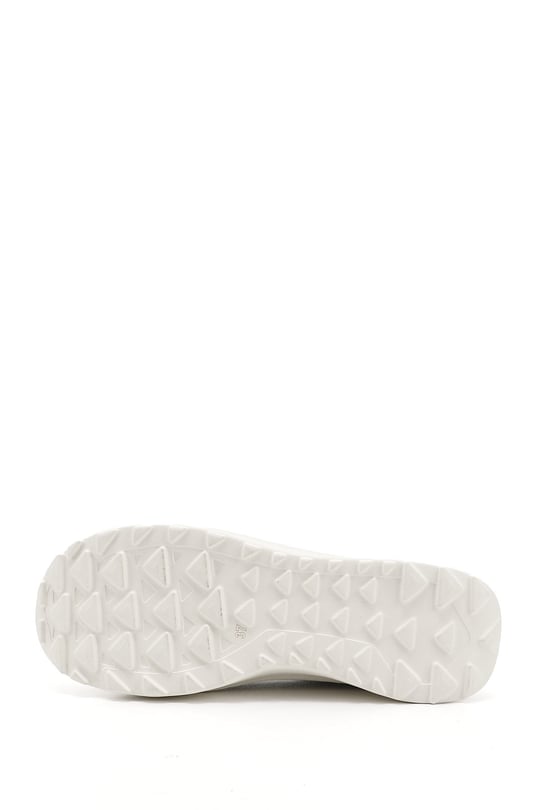 Kadın Beyaz Lastik Bağcıklı Comfort Dolgu Taban Hakiki Deri Sneaker