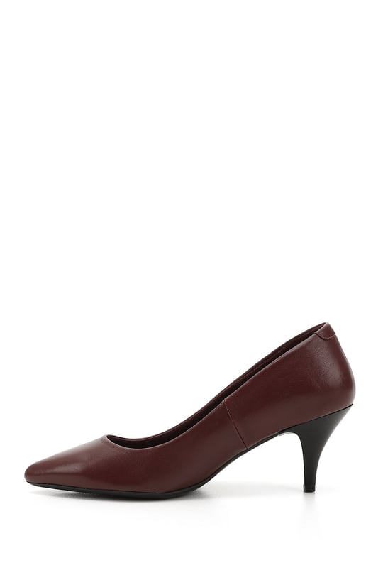 Kadın Bordo Antik Sivri Burun İnce Topuklu Hakiki Deri Stiletto