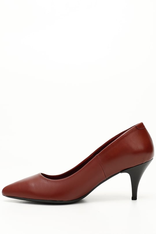 Kadın Bordo Antik Sivri Burun İnce Topuklu Hakiki Deri Stiletto