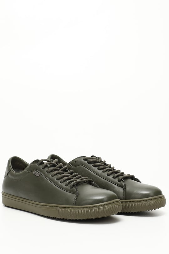 Kadın Haki Antik Bağcıklı Termo Taban Hakiki Deri Sneaker