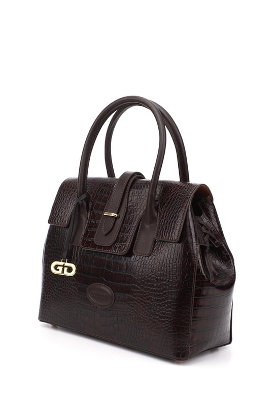 Women's Brown Krako Genuine Leather Hand and Shoulder Bag