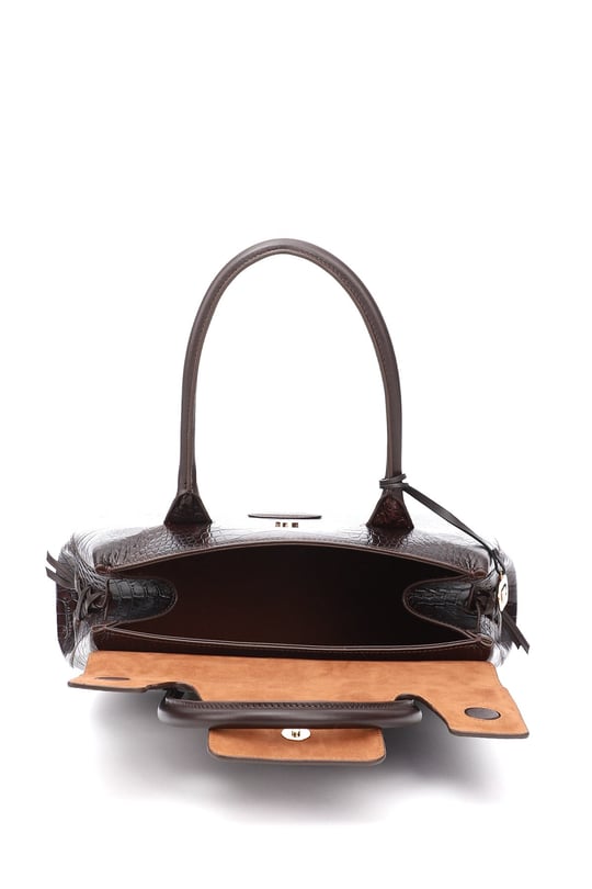Women's Brown Krako Genuine Leather Hand and Shoulder Bag