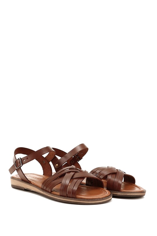 Women's Brown Genuine Leather Sandals