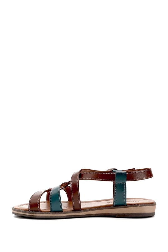 Women's Brown Red Yellow Genuine Leather Sandals