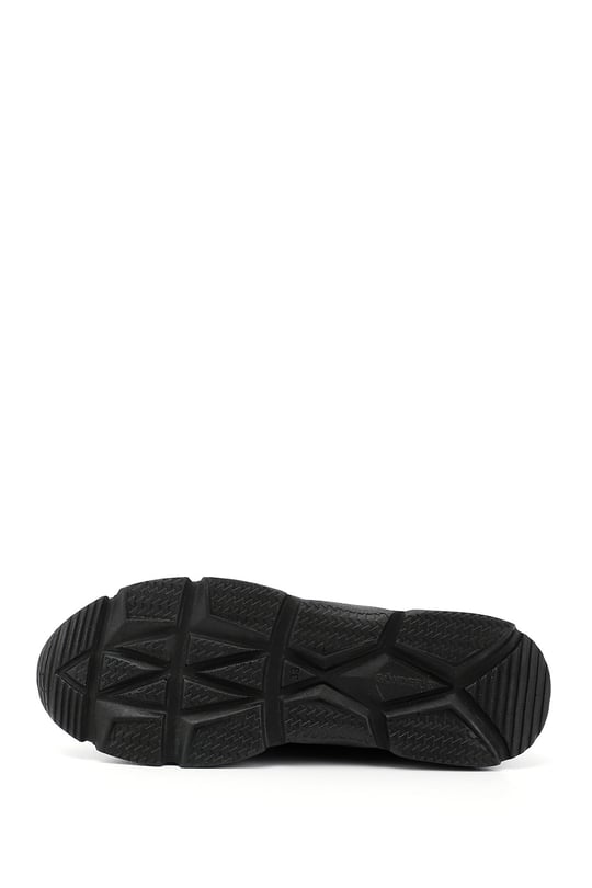 Kadın Lacivert Antik Bağcıklı Dolgu Taban Hakiki Deri Sneaker
