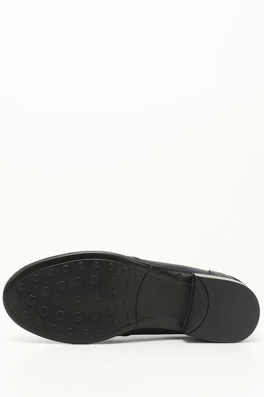 Kadın Lacivert Antik Hakiki Deri Loafer Ayakkabı