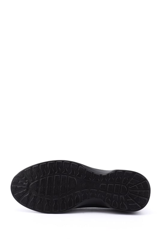 Kadın Lacivert Kroko Dolgu Taban Hakiki Deri Comfort Ayakkabı
