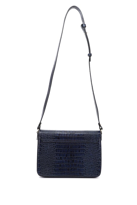 Navy Blue Krako Platinum Genuine Leather Medium Size Women's Shoulder Bag