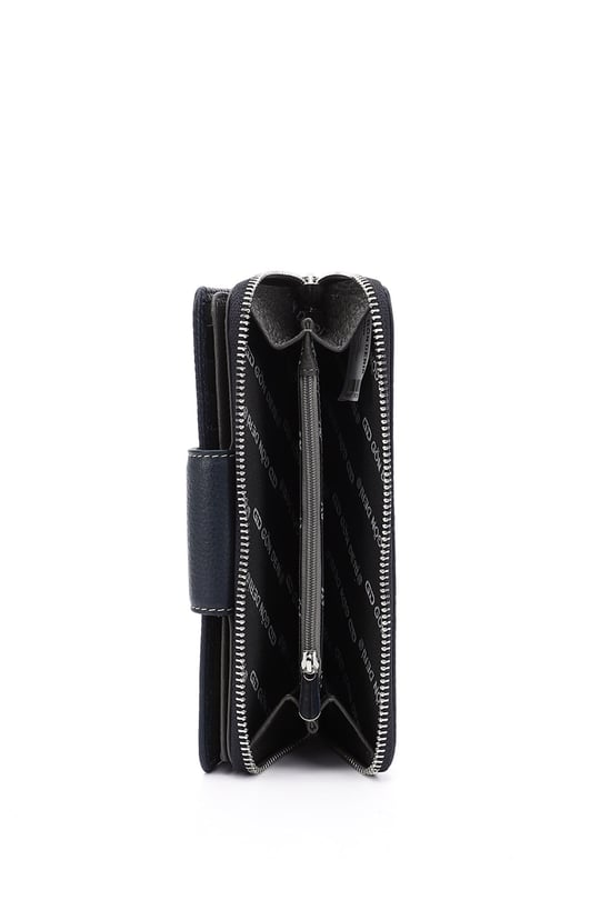 Women's Navy Blue Anthracite Horizontal Genuine Leather Wallet