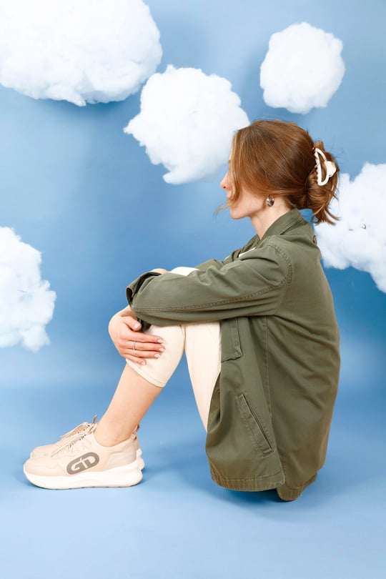 Kadın Nude Dolgu Taban Triko Comfort Sneaker