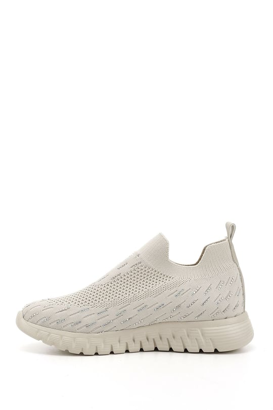 Kadın Nude Triko Taşlı Memory Foam Tabanlıklı Comfort Sneaker