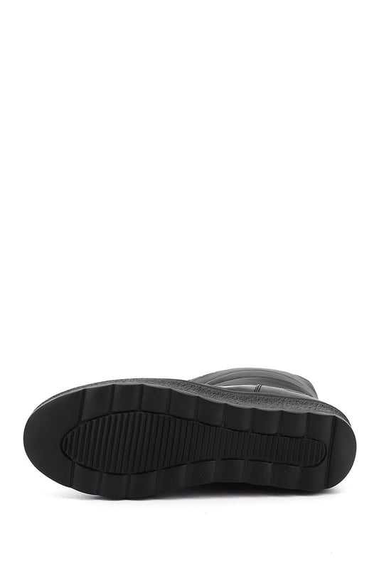 Women's Black Zippered Thermo Sole Comfort Snow Boots