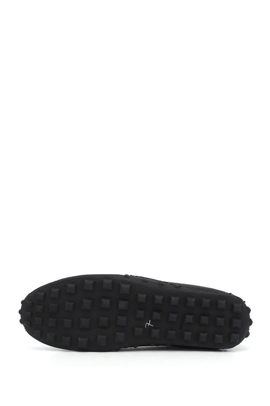 Kadın Siyah Floter Fiyonklu Hakiki Deri Comfort Loafer