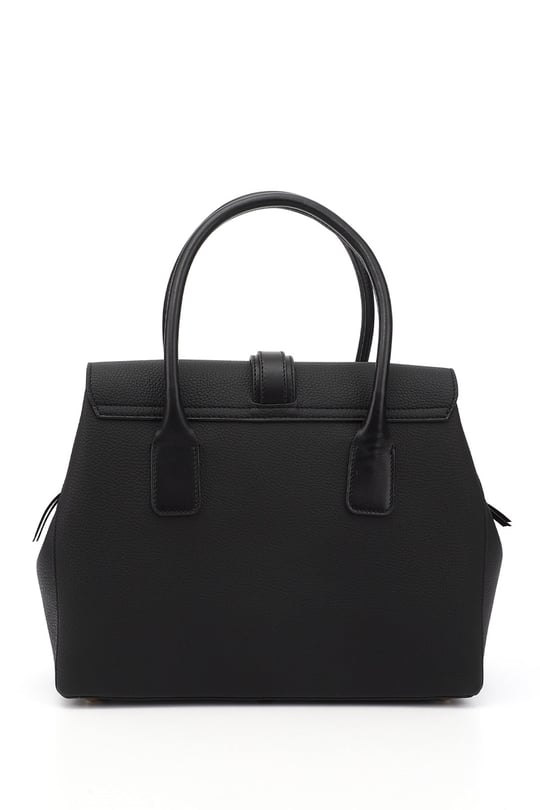 Women's Black Floater Genuine Leather Hand and Shoulder Bag