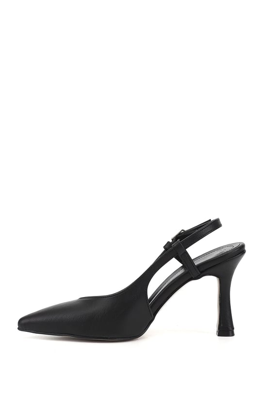 Women's Black Stiletto Heel Slingback Shoes