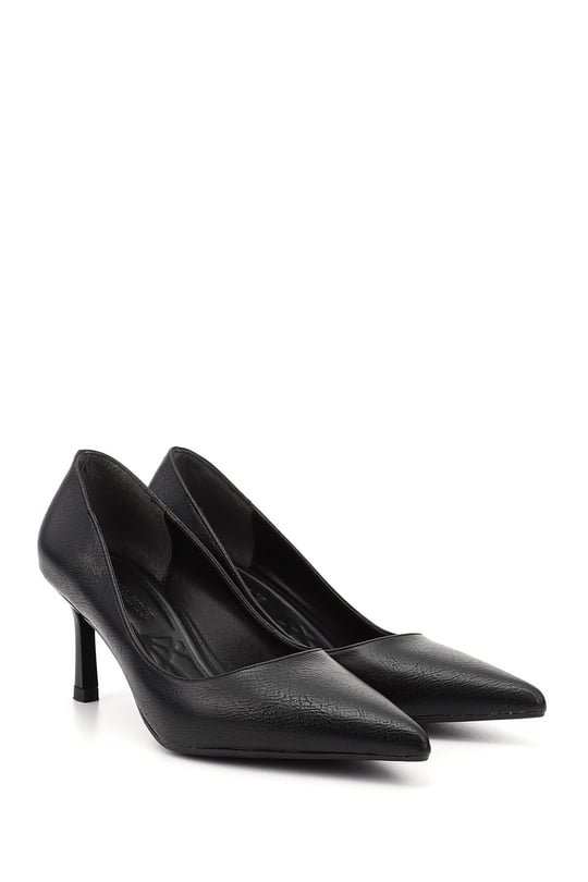 Kadın Siyah Sivri Burun İnce Topuklu Stiletto