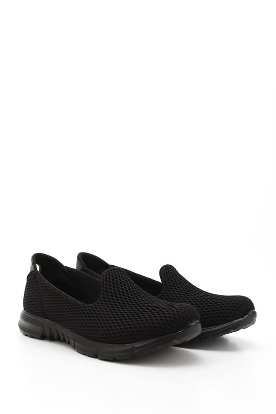 Kadın Siyah Triko Memory Foam Tabanlıklı Comfort Sneaker