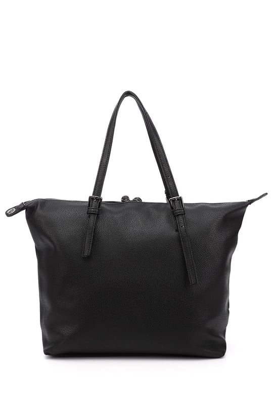 Women's Black Long Strap Hand and Shoulder Bag