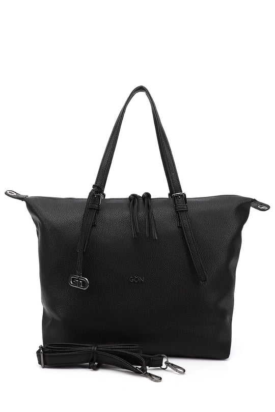 Women's Black Long Strap Hand and Shoulder Bag