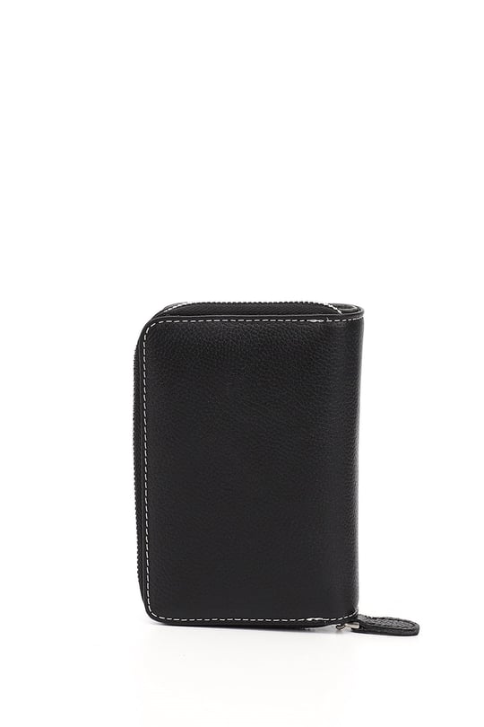 Women's Black Anthracite Vertical Genuine Leather Wallet