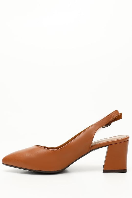 GÖNDERİ(R) Genuine Leather Women's Heeled Summer Shoes 24118