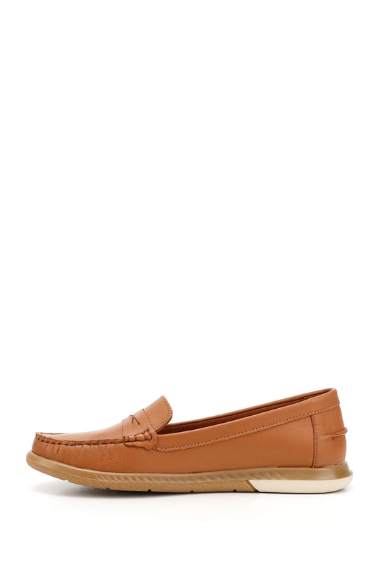 Kadın Taba Antik Rok Hakiki Deri Comfort Loafer