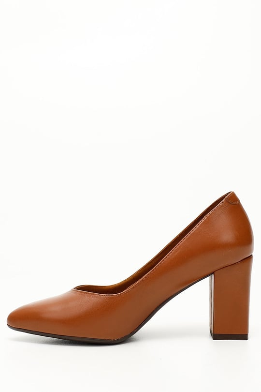GÖNDERİ(R)  Genuine  leather pointed toe high thick heels women shoes 24171