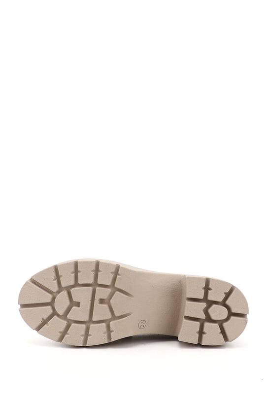 Kadın Ten Kalın Topuklu Loafer Ayakkabı