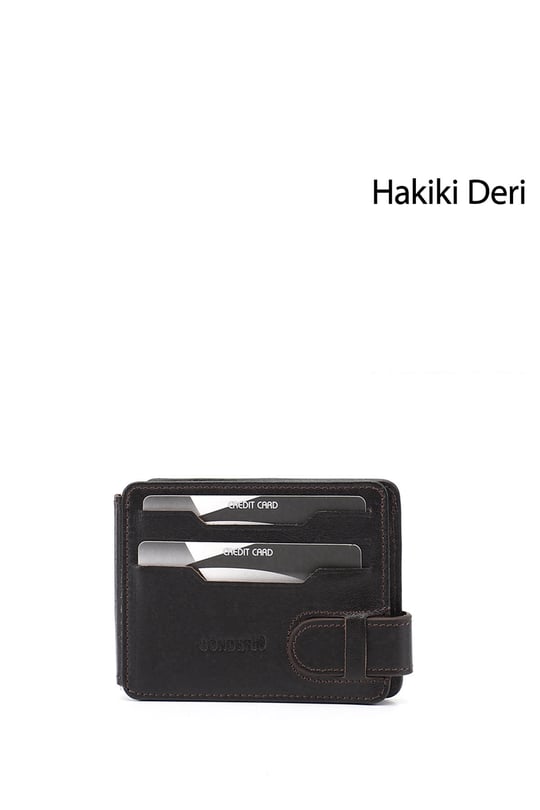 Kahverengi Hakiki Deri Unisex Kartlık