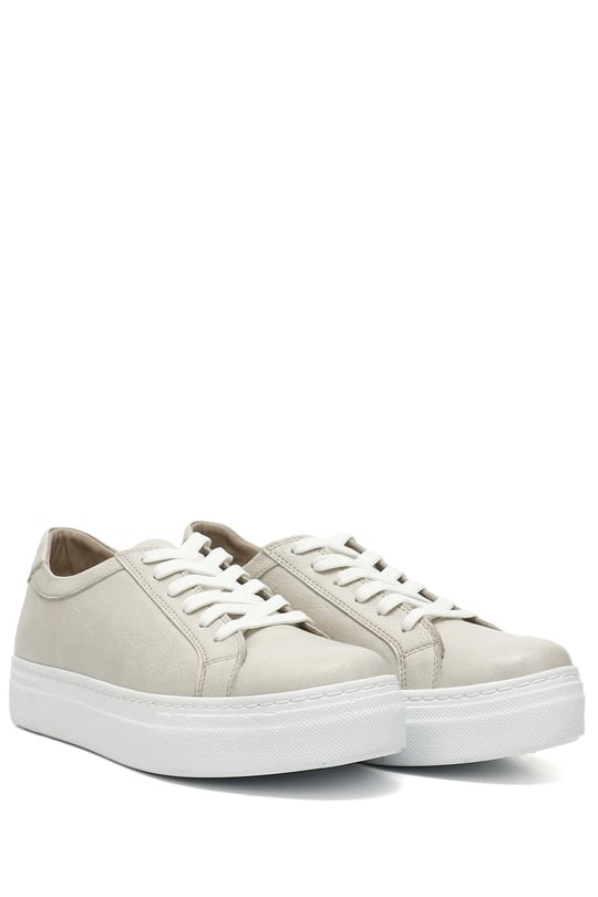 KOYU BEJ Gön Yuvarlak Burun Düz Taban Bağcıklı Kadın Sneaker 04240