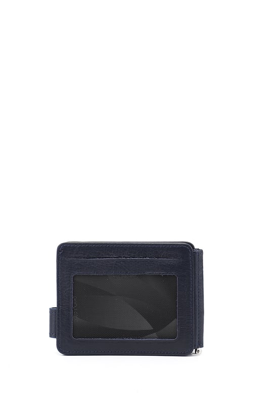 Lacivert Hakiki Deri Unisex Kartlık