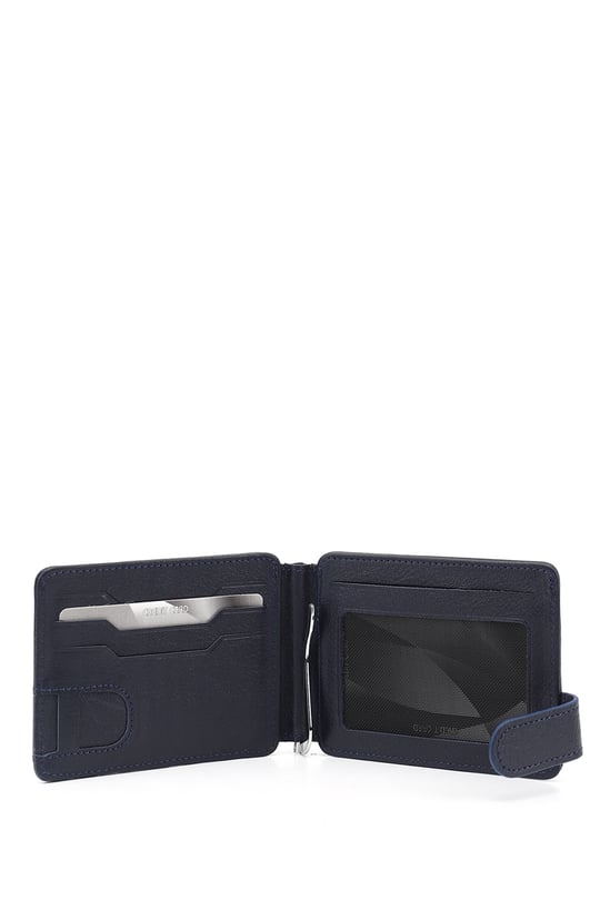 Lacivert Hakiki Deri Unisex Kartlık