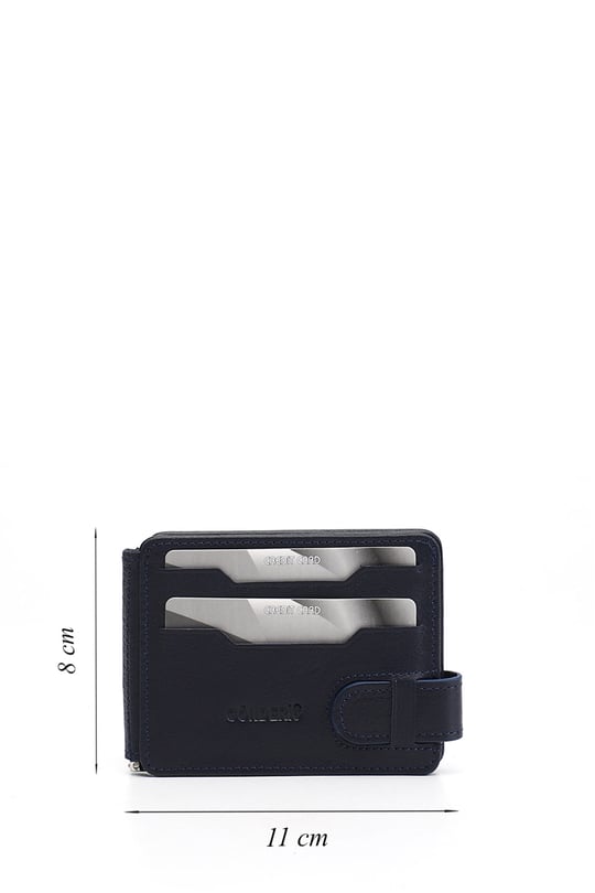 Lacivert Hakiki Deri Unisex Kartlık