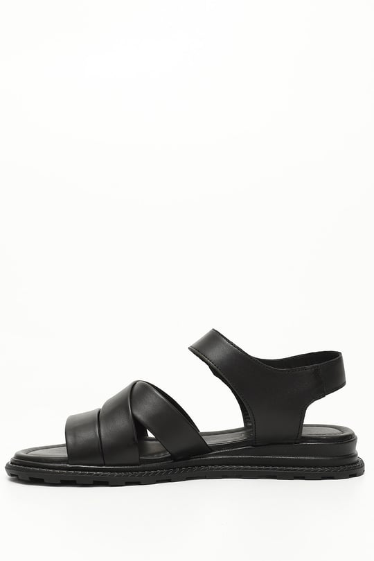 Gön Genuine Leather Wedge Sole Sandals 45090