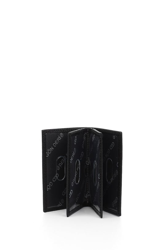 Siyah Gön Hakiki Deri Unisex Kartlık 06205