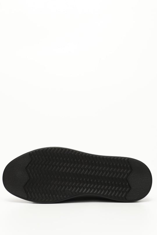 Siyah Gön Hakiki Deri Yuvarlak Burun Bağcıklı Günlük Erkek Sneaker 01144