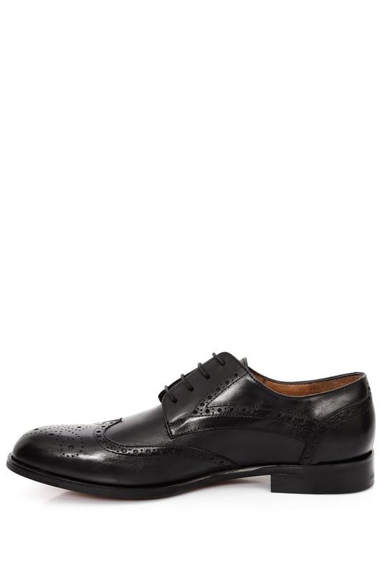 SİYAH Gön Platinum Hakiki Deri Çift yüz Zımbalı Bağcıklı Klasik Erkek Ayakkabı 34608