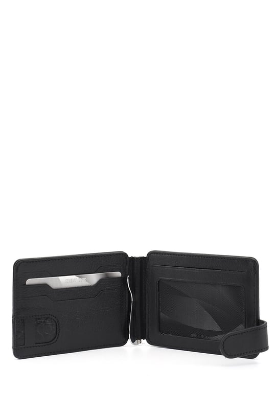 Siyah Hakiki Deri Unisex Kartlık