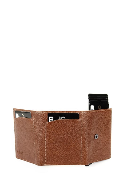 Taba Antik Gön Hakiki Deri Unisex Mekanizmalı Cüzdan 06626