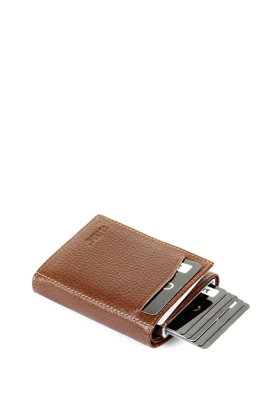 Taba Antik Gön Hakiki Deri Unisex Mekanizmalı Cüzdan 06626