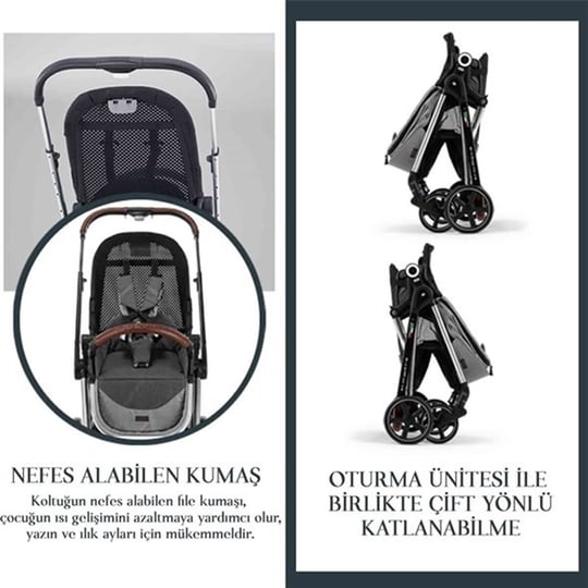 Elele Mido Travel Sistem Bebek Arabası Gri-Siyah Fiyatı | Mutlu Bebe