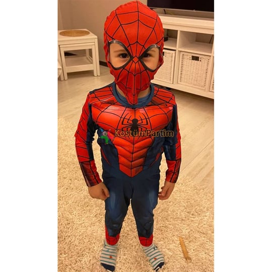Kaslı Örümcek Adam Kostümü Kaslı Spiderman Kıyafeti - KostümPartim®