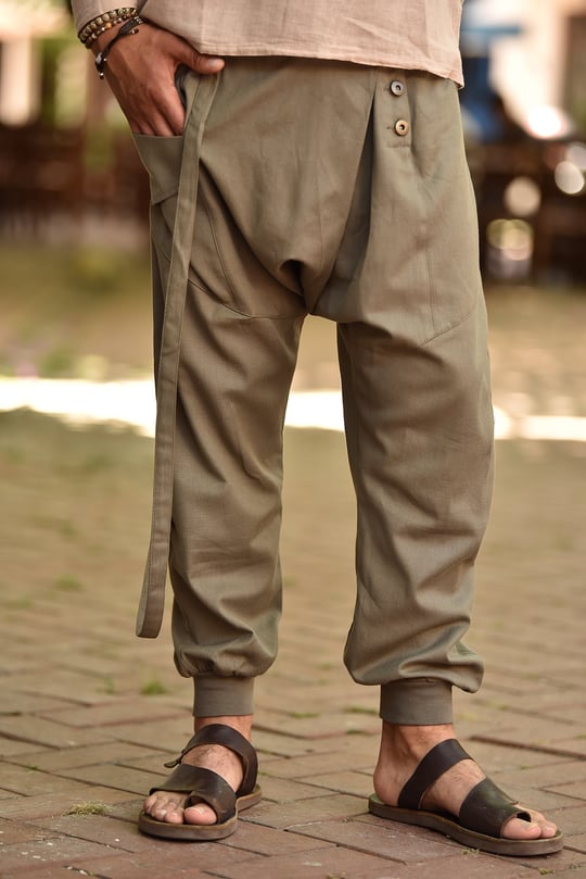 Burgundy Double Breasted Men's Baggy Trousers - Şaman Butik | Boho Fashion