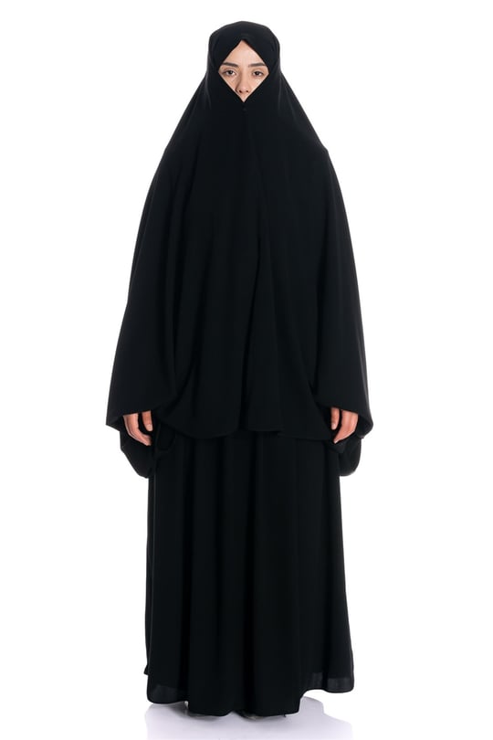Sultanbaş Krep Peçeli Ayrı Çarşaf Siyah Modeli ve Fiyatı