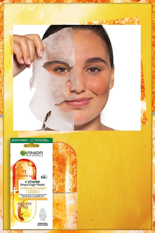 GARNIER C Vitamini Yorgunluk Karşıtı Ampul Kağıt Yüz Maskesi